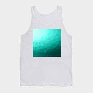 Aqua Turquoise Gradient Geometric Mesh Pattern Tank Top